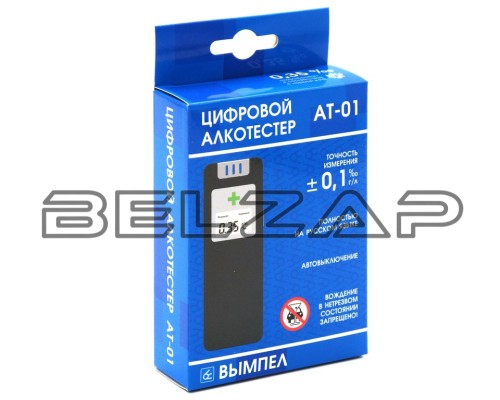 Алкотестер цифровой до 1.90 промилле LCD дисплей, звуковой сигнализатор ВЫМПЕЛ, арт. 5304